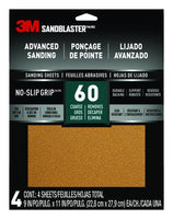 3M™ SandBlaster™ Medium Grit No Slip Grip Sanding Sheets 4 Pack
